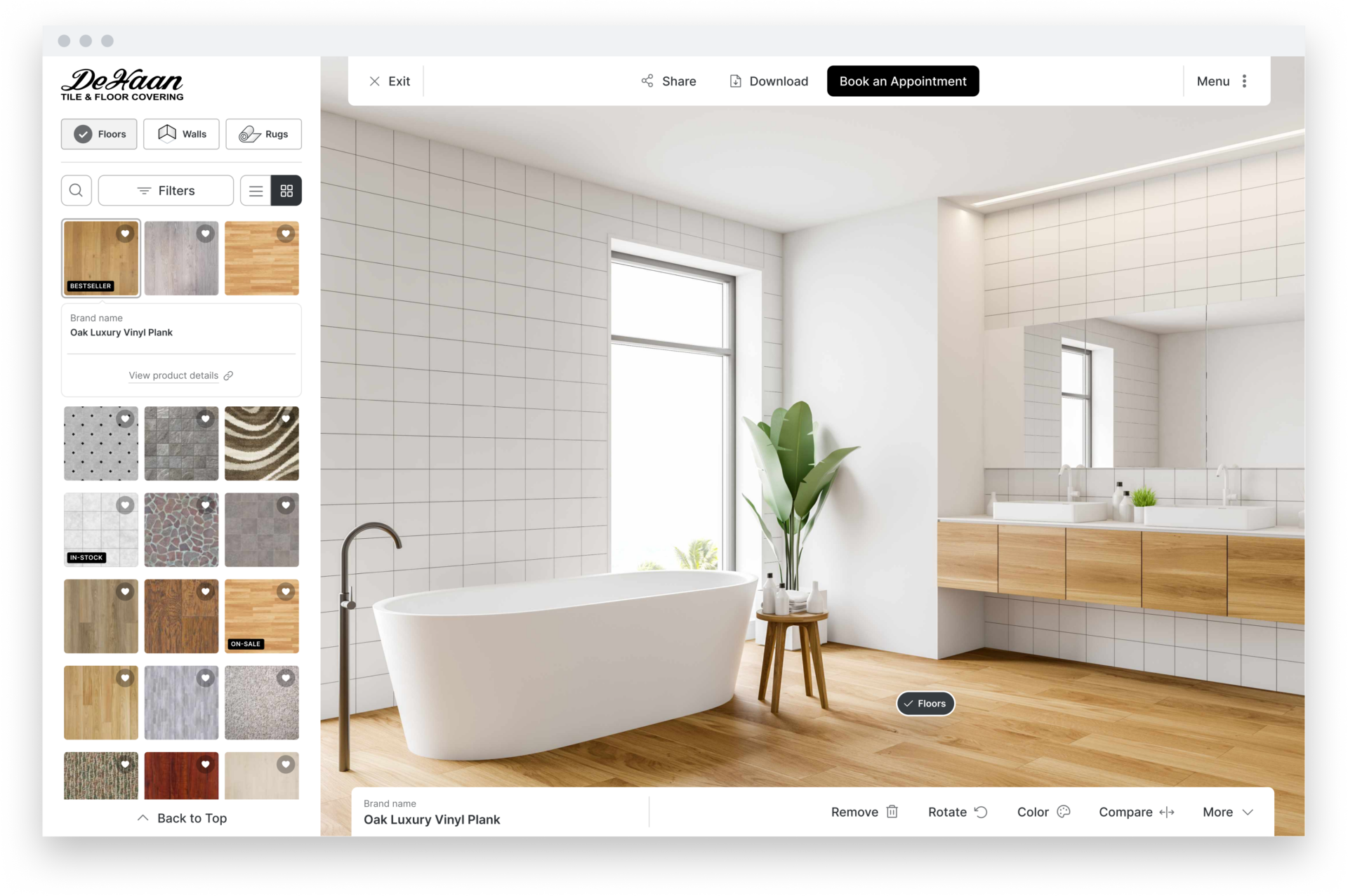 Desktop UI Main With browser bar | Dehaan Tile & Floor Covering