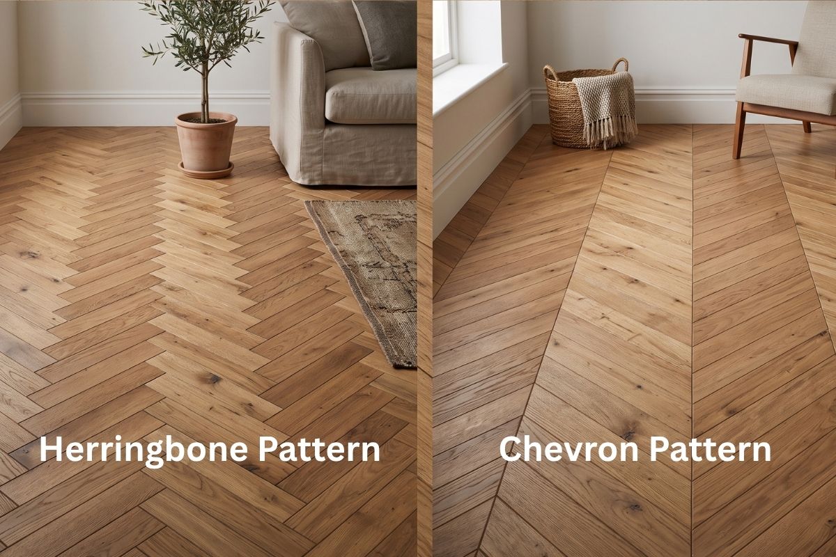 herringbone vs chevron pattern